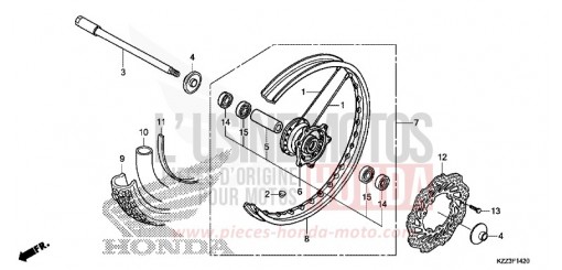 ROUE AVANT (CRF250L) CRF250LF de 2015